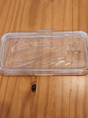 Vintage Federal Glass Refrigerator Dish LID ONLY Vegetables
